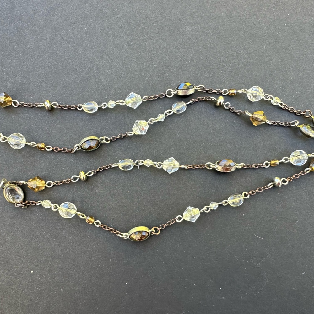 Long Necklace with Crystal Like Beads